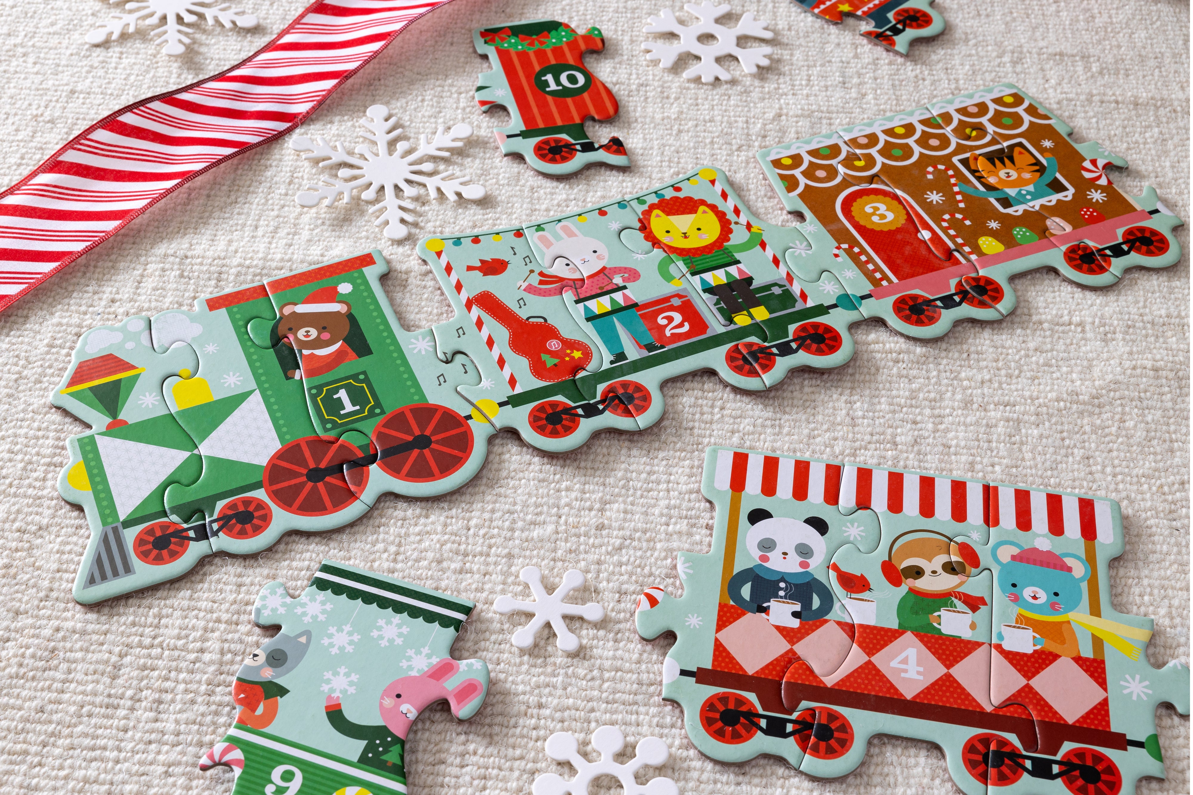 Gulvpuslespil "Juletoget"