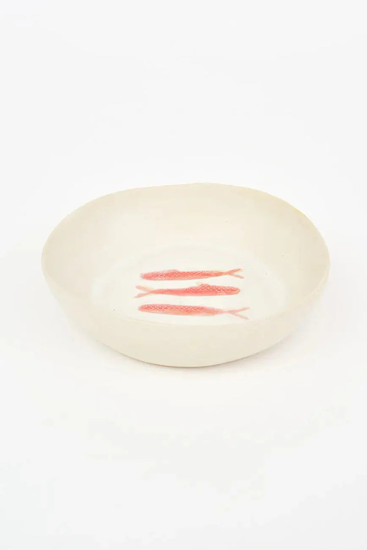 Keramik Low Bowl "Fisk" Ø22 cm
