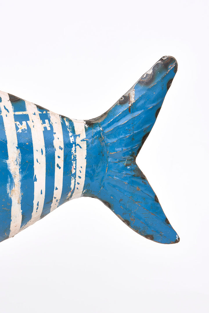 Fisch auf Holzfuß - Recycled Metal