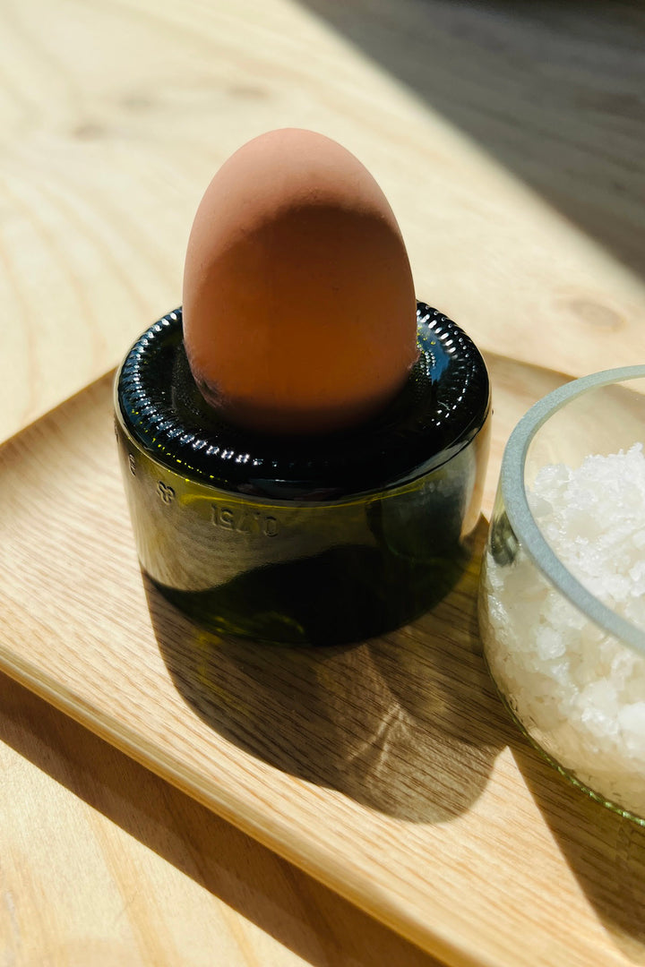 Æggebæger/saltskål fra vinflasker - Upcycling