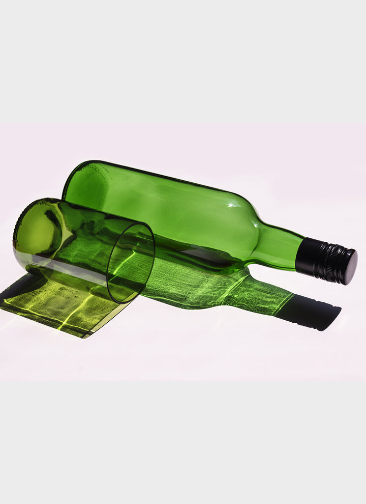 Wine Bottle Drinking Glasses - Tall (Green 4-Pack)