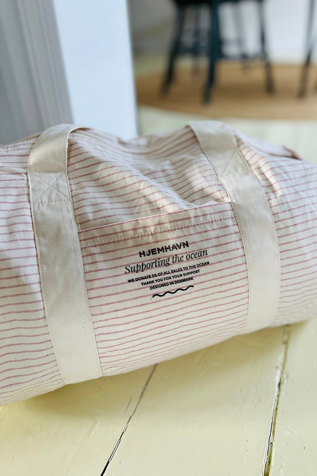Barrel Bag - Striped Organic Cotton