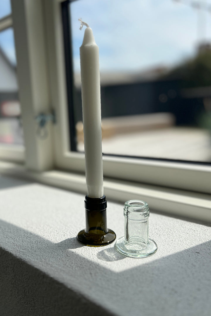 Lysestage fra vinflasker - Upcycling