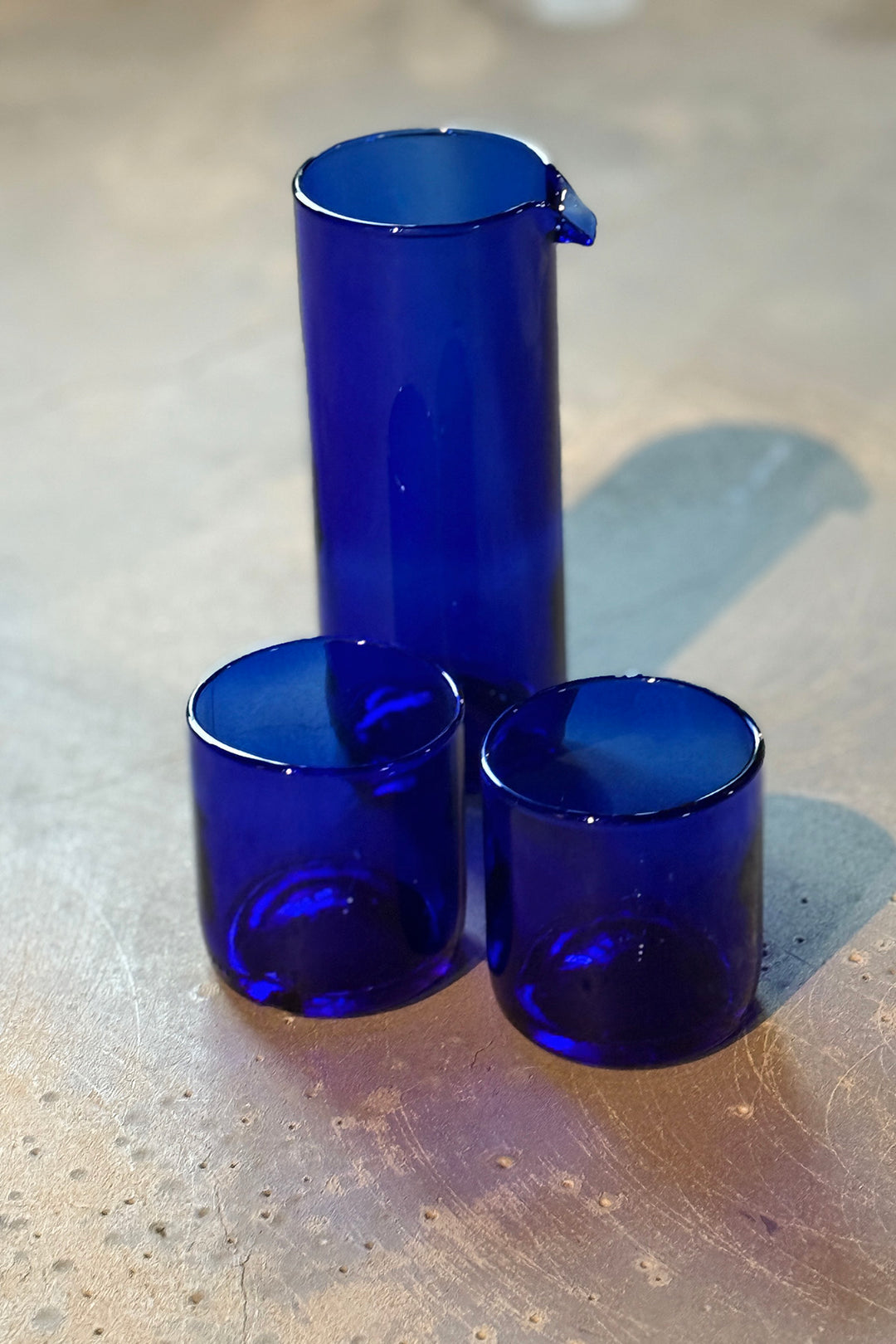 Drikkeglas fra vinflasker (Bleu) - 2-pack Short