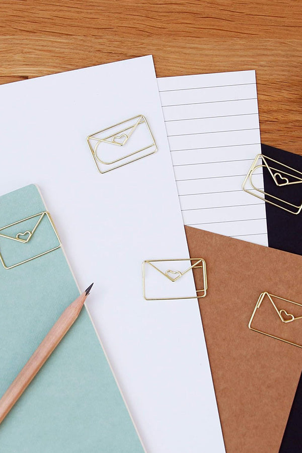 Paper Clips Envelope Gold (5 pack)