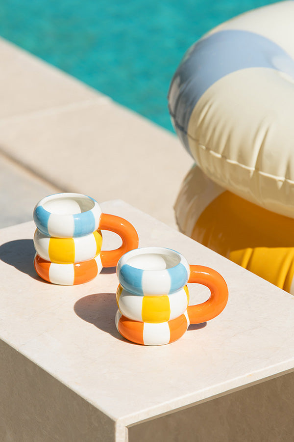 Keramikkrus "Baderinge" (2 stk) - Orange