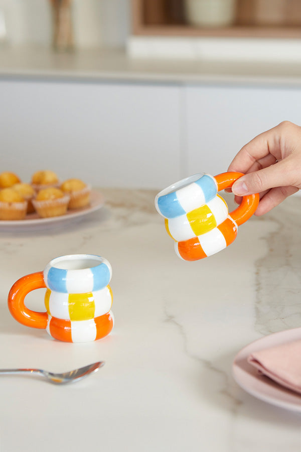 Keramikkrus "Baderinge" (2 stk) - Orange