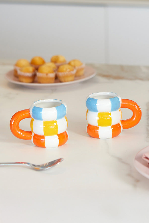 Keramikkrus "Baderinge" (2 stk) - Orange