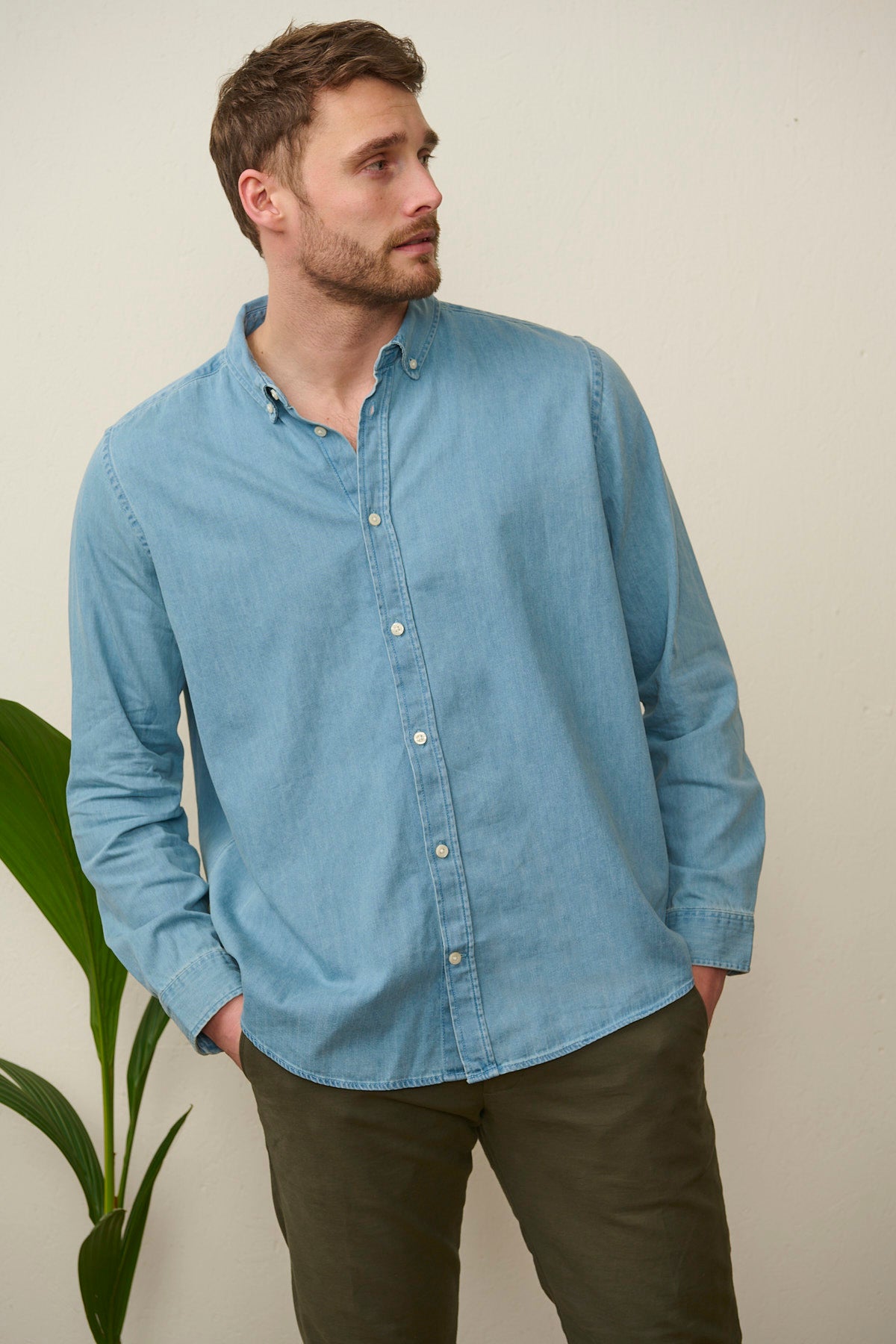 Organic Denim Shirt - Light Wash - Men