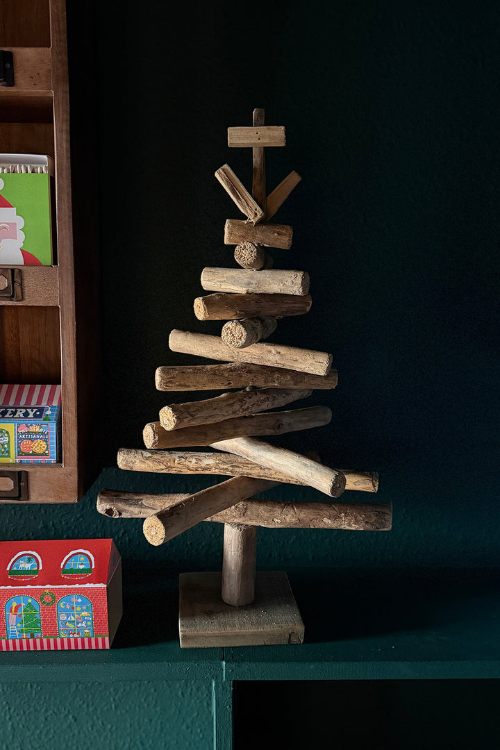 Christmas tree made of driftwood