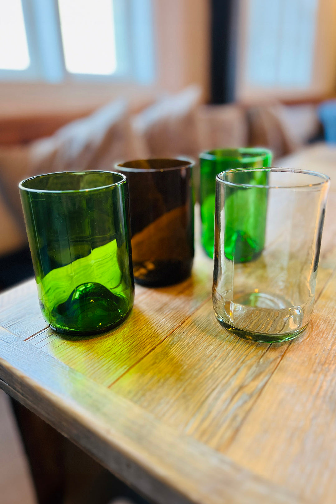 Drinking glasses from wine bottles - Tall