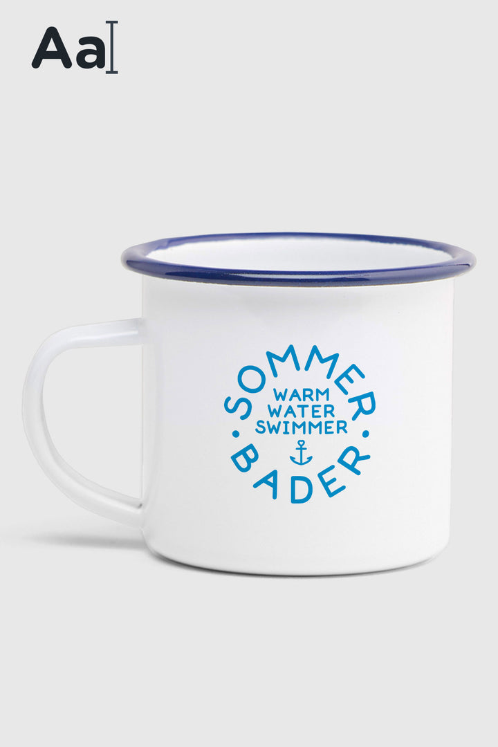 Emaille-becher "Sommerbader" mit Wunschname