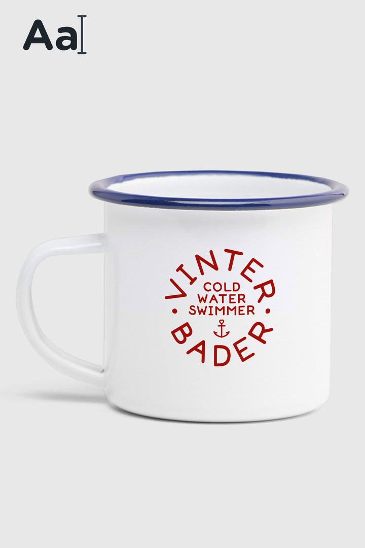 Enamel mug "Winter Baths" incl. name