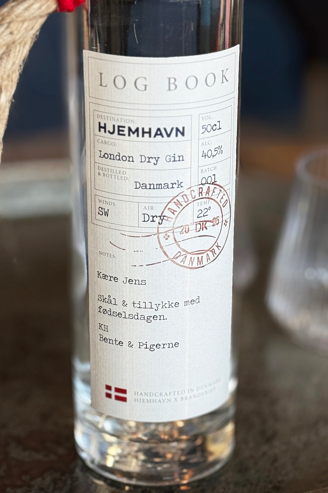 Logbook Gin "med personlig hilsen/etiket"