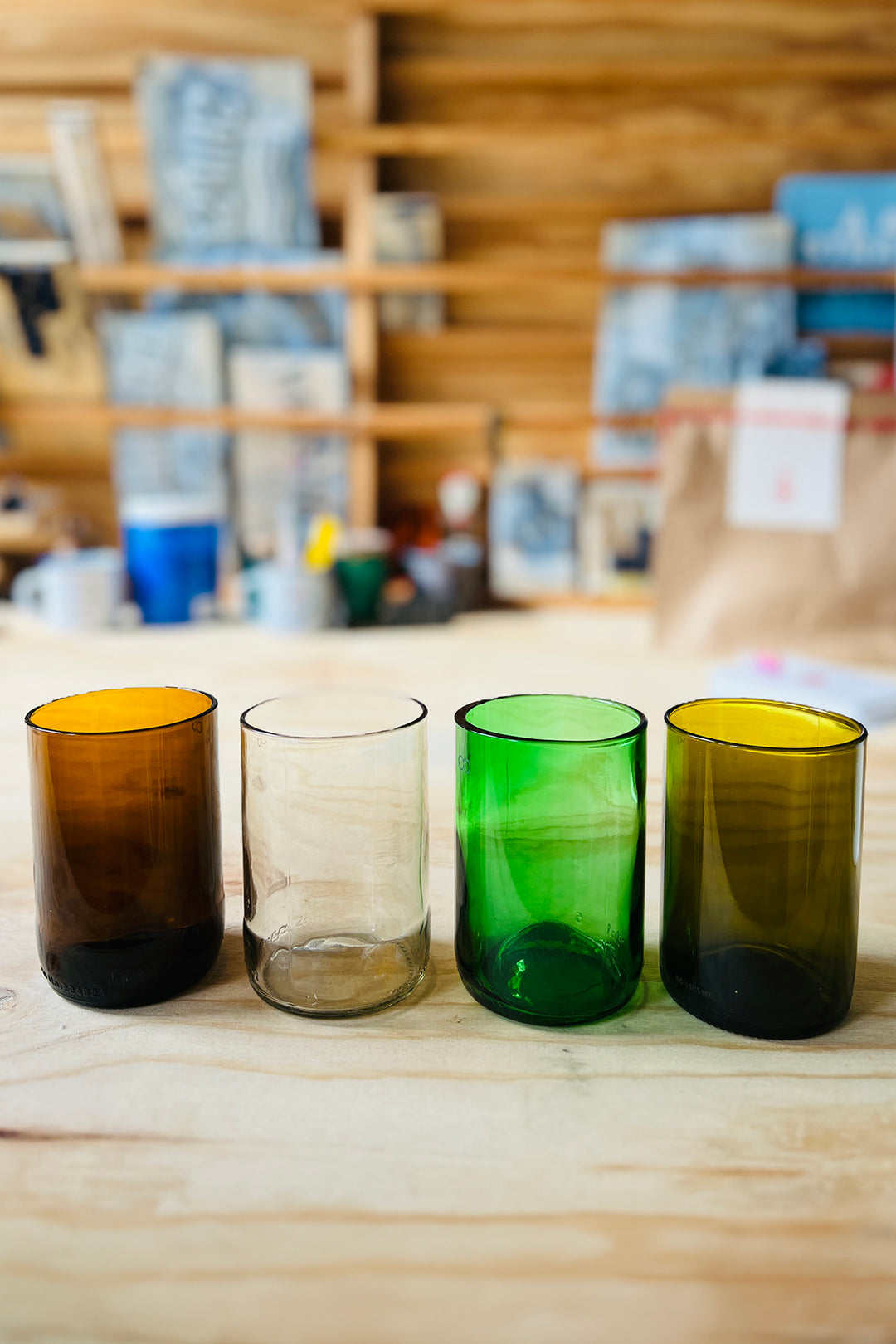 Drinking glasses from wine bottles - Tall