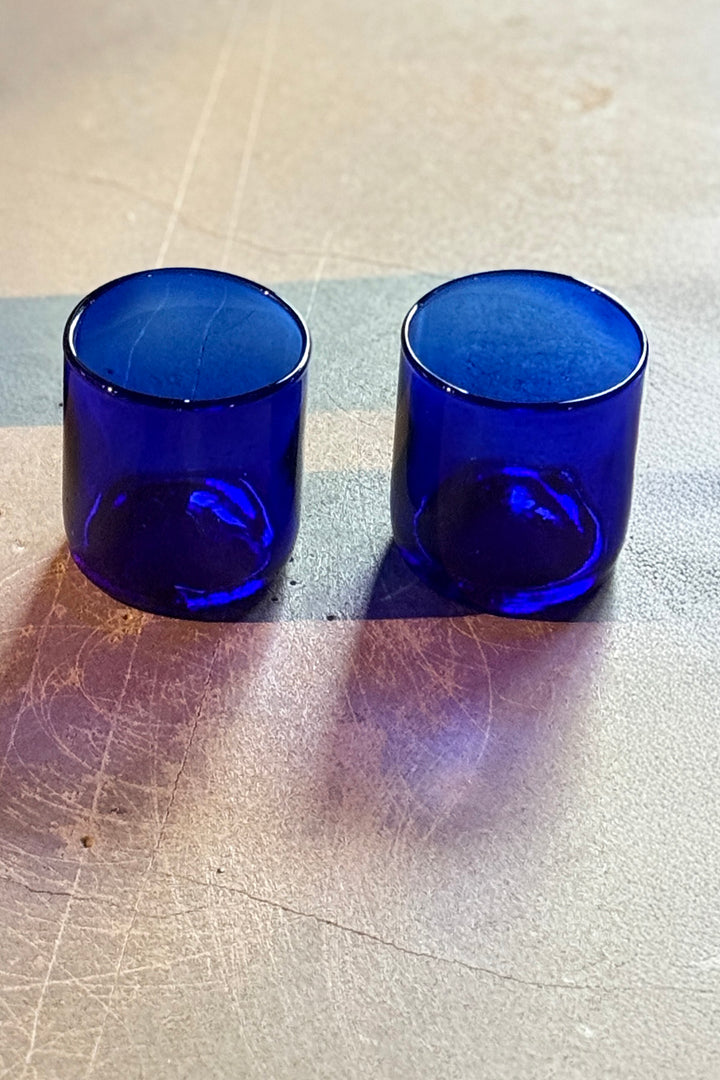 Drikkeglas fra vinflasker (Bleu) - 2-pack Short
