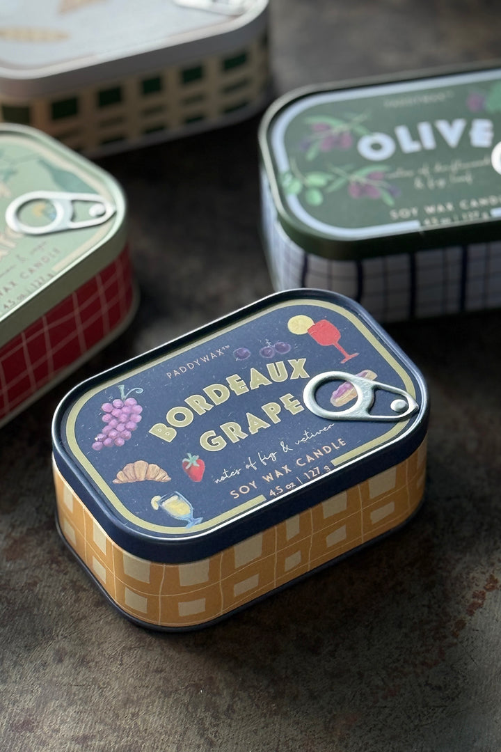 Tin Bistro Candle "Bordeaux Grape"