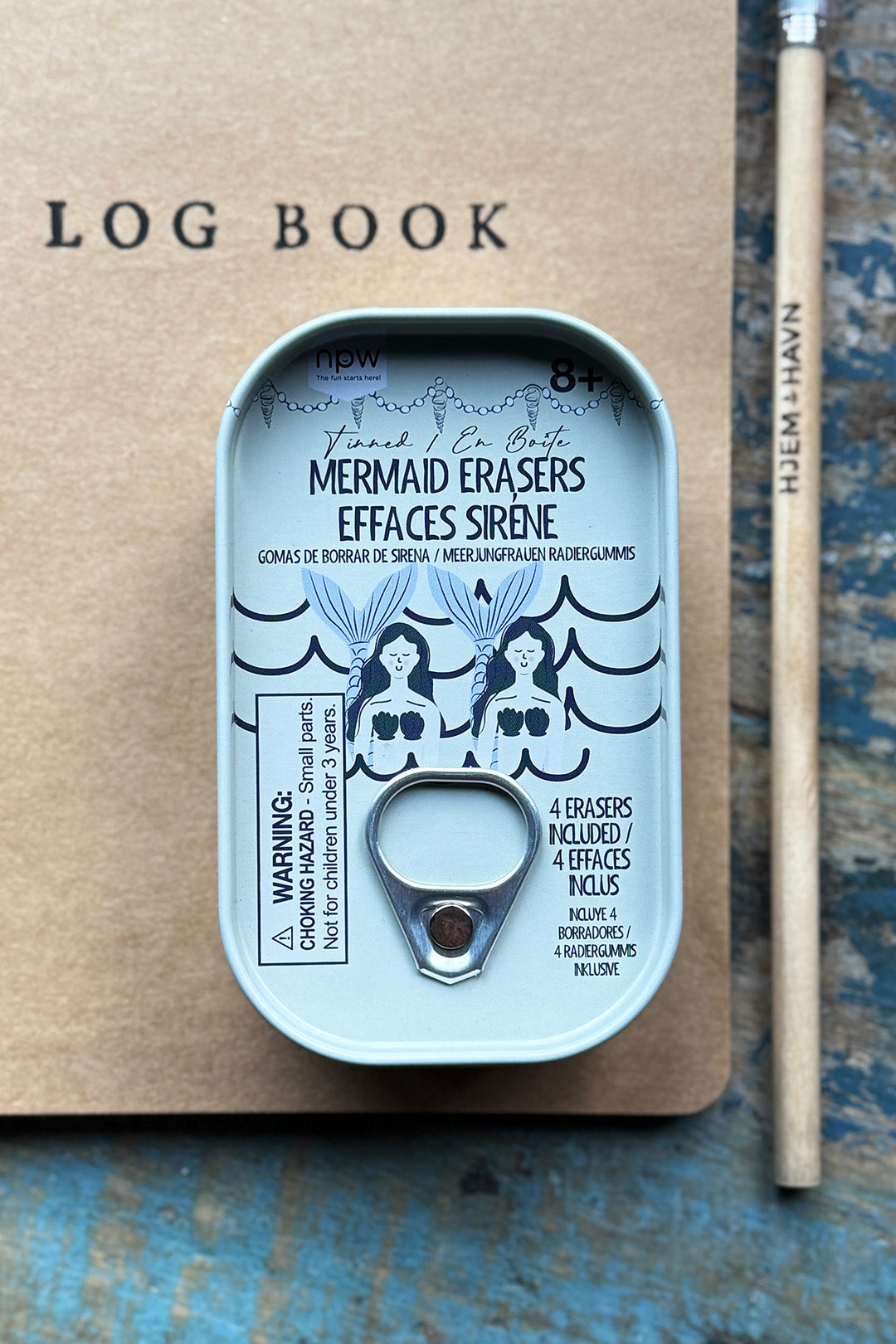 Meerjungfrauen-Radiergummi in einer Dose