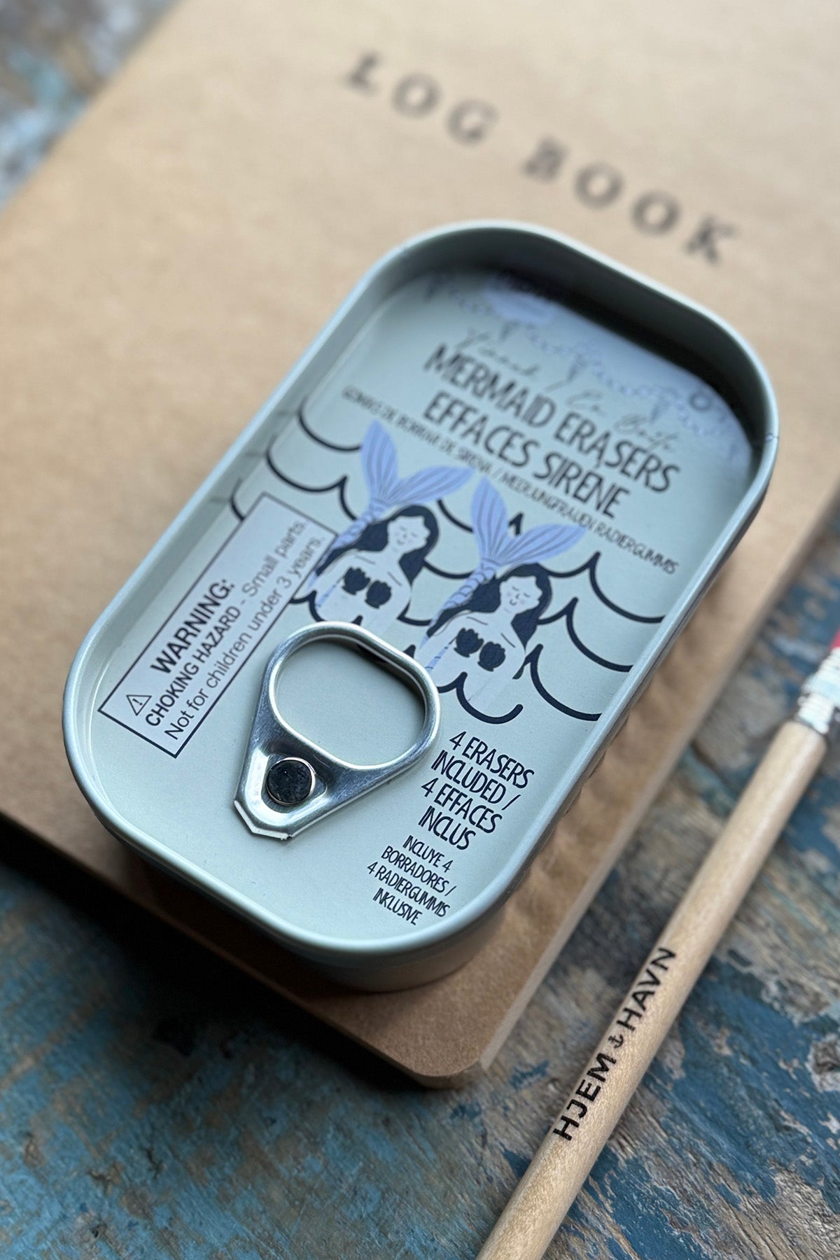 Havfrue viskelæder på dåse