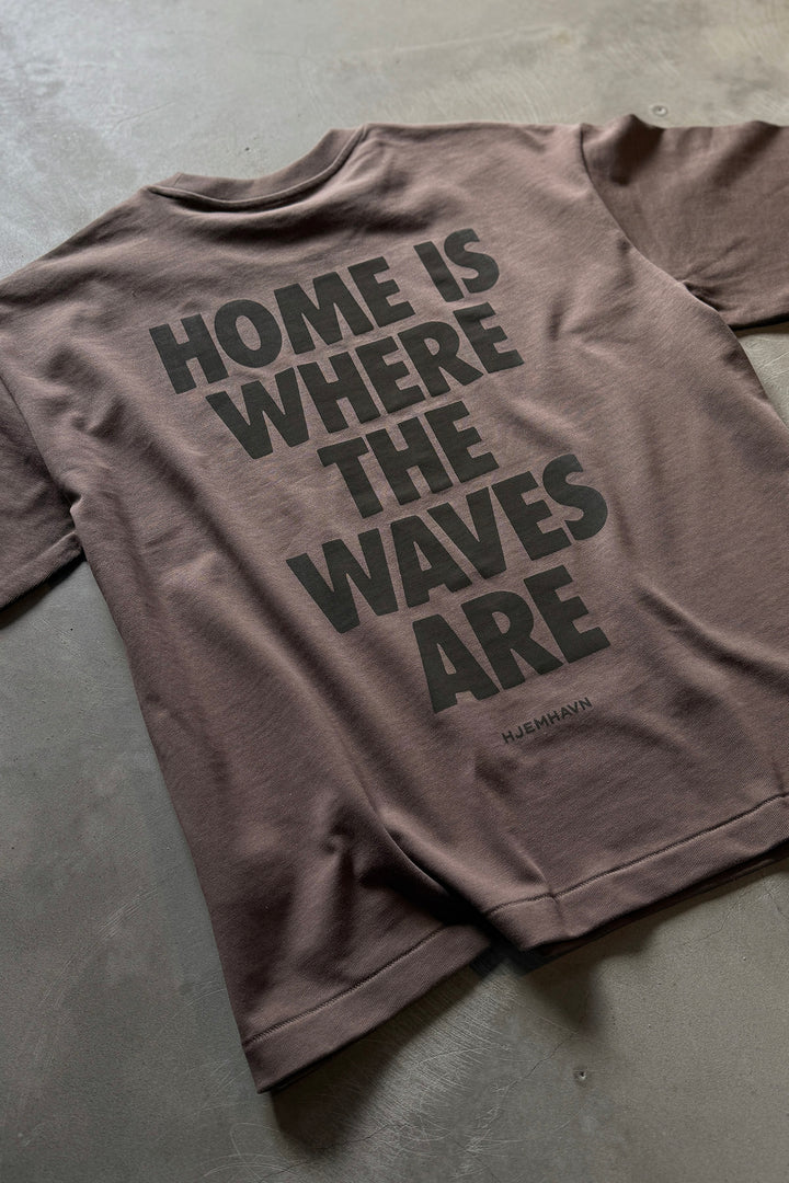 Boxy Tee "Home" - Brown