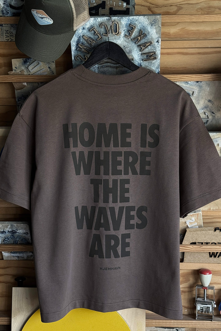 Boxy Tee "Home" - Brown