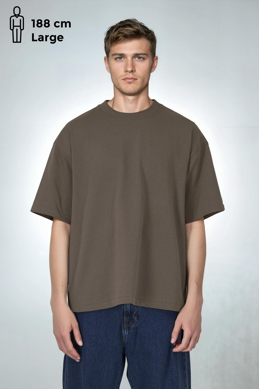 Boxy Tee "Home" - Brown