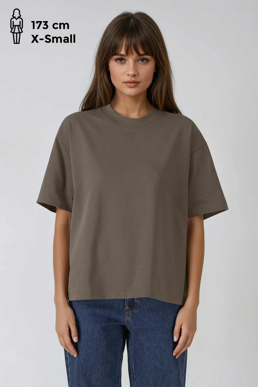 Boxy Tee "Home" - Brown