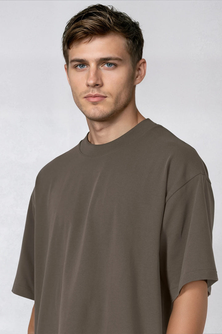 Boxy Tee "Home" - Brown