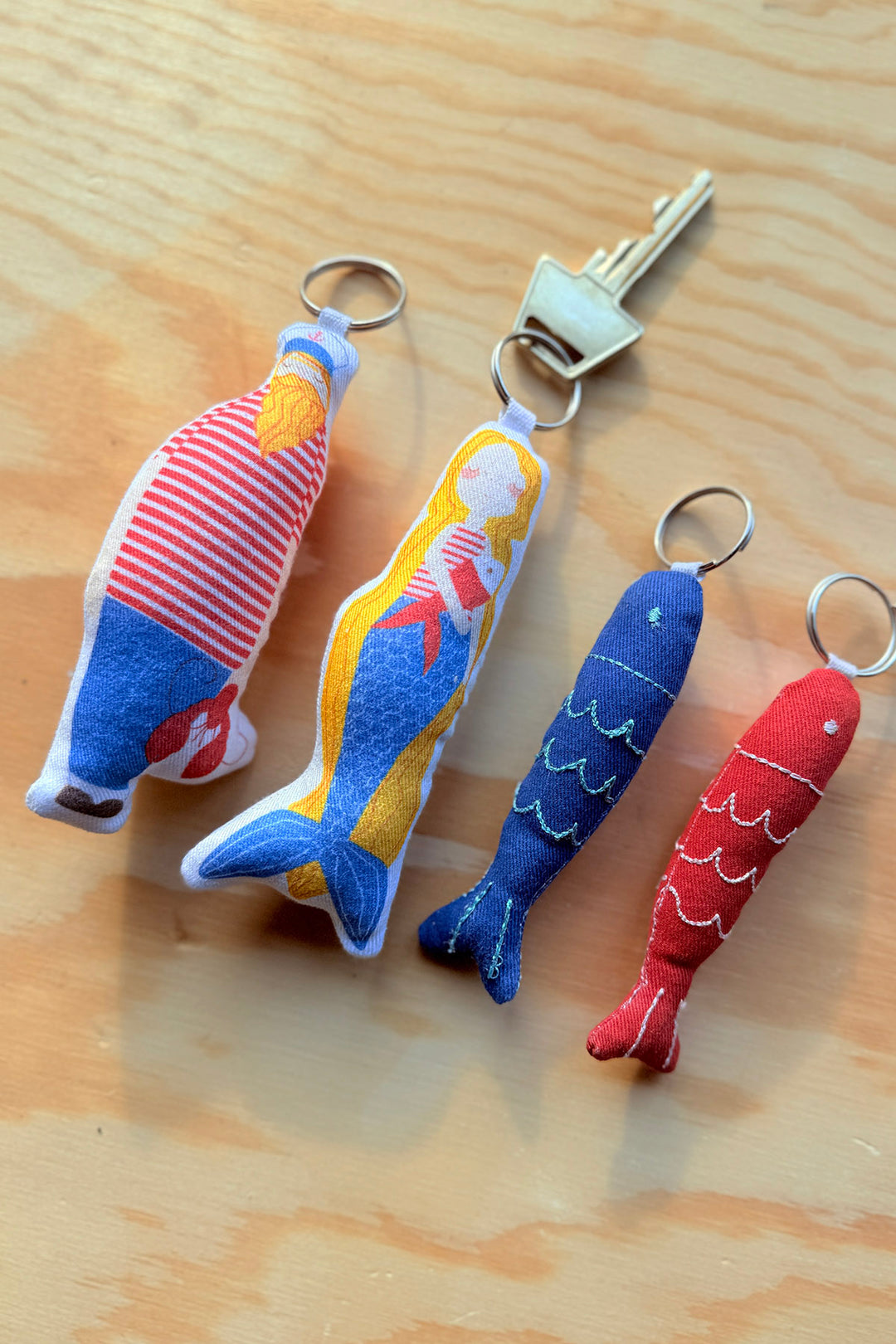 Nøgleringe i stof (flere varianter)