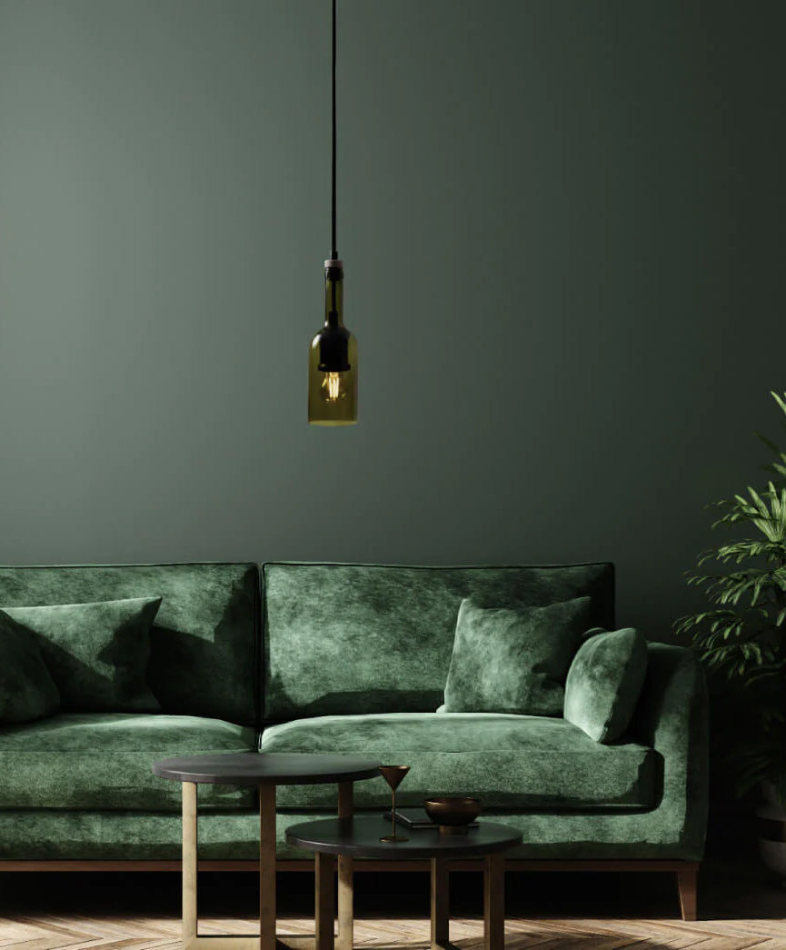 Lampe aus Weinflaschen