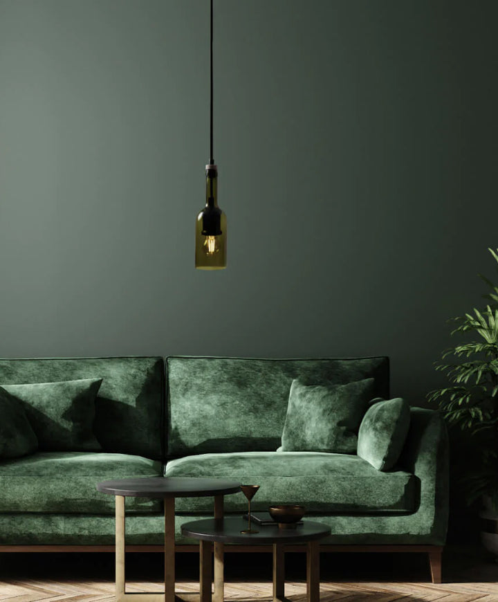 Lampe aus Weinflaschen