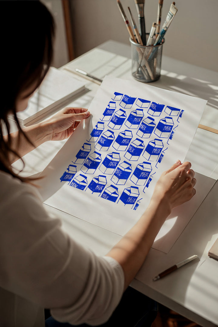 Milch - Linoleumdruck