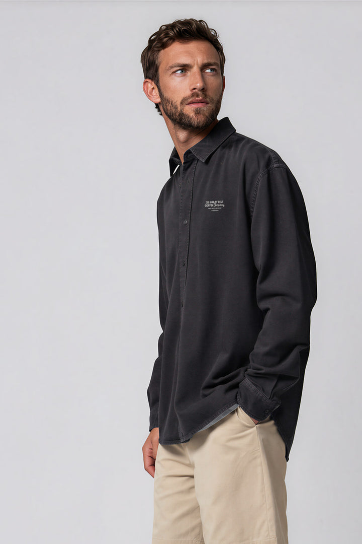 Cotton Twill Shirt "Ferry Coffee"