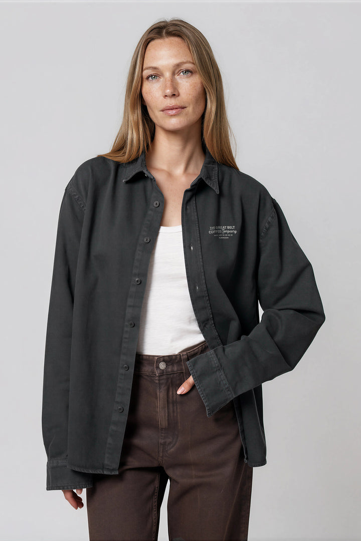 Cotton Twill Shirt "Ferry Coffee"