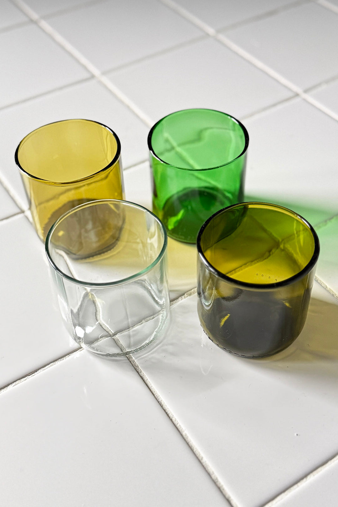 Drinking glasses from wine bottles - Short