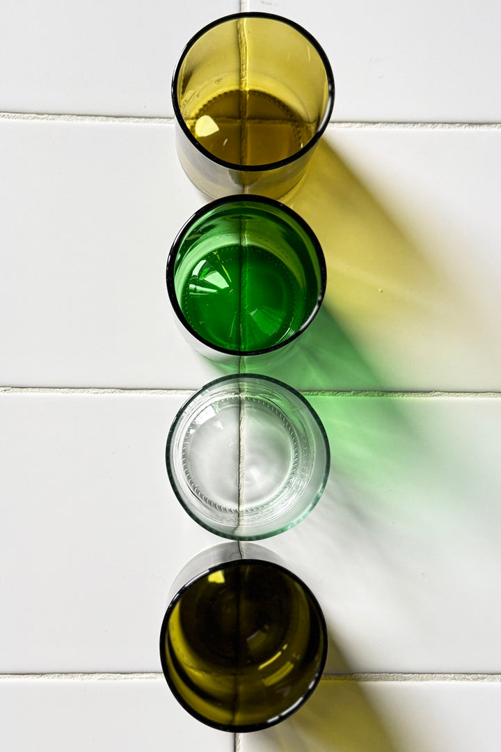 Drinking glasses from wine bottles - Short