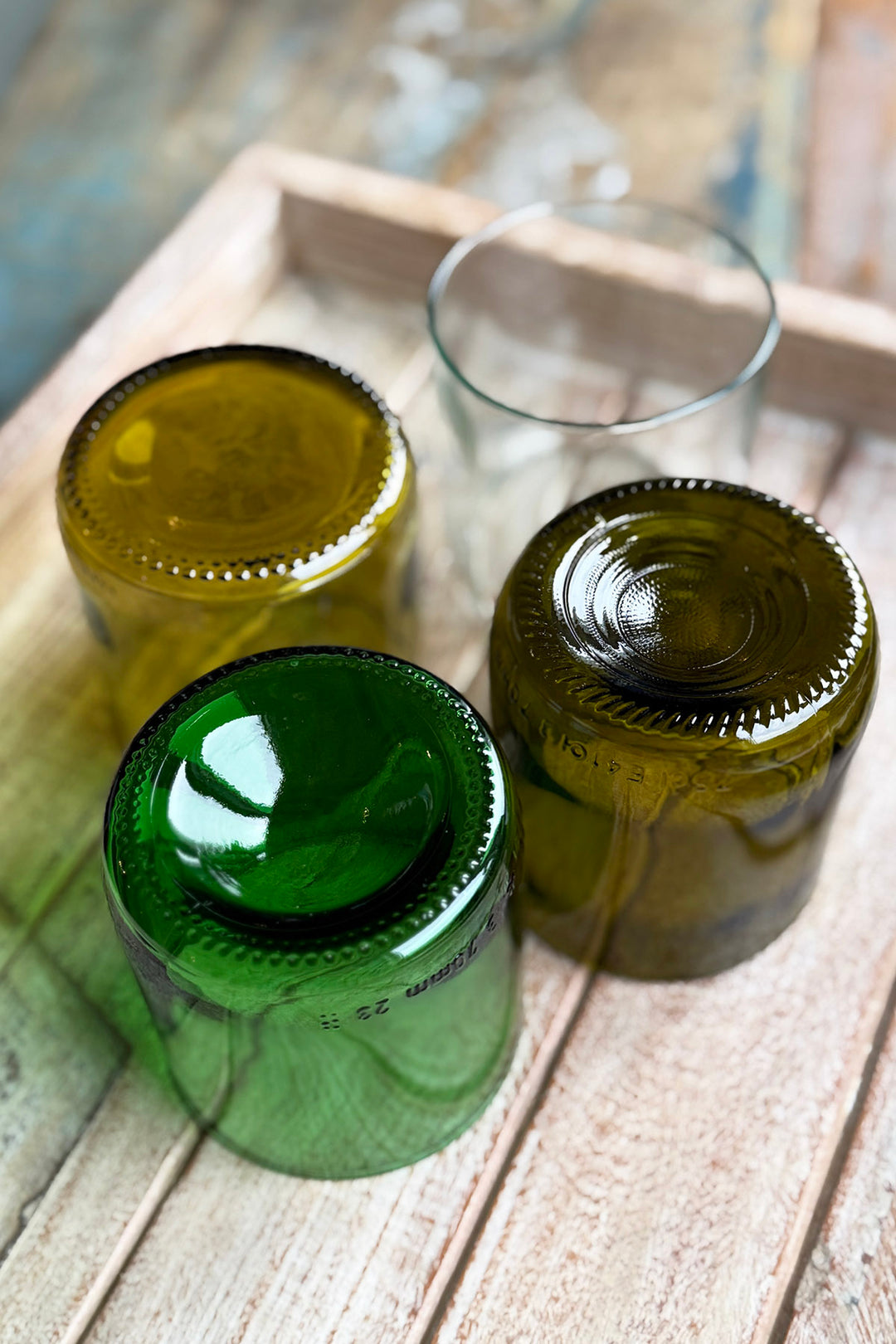 Drinking glasses from wine bottles - Short