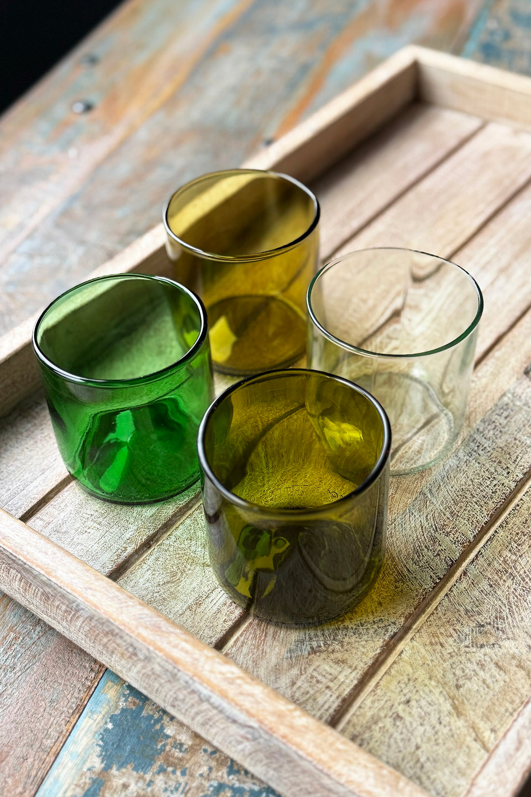 Drinking glasses from wine bottles - Short