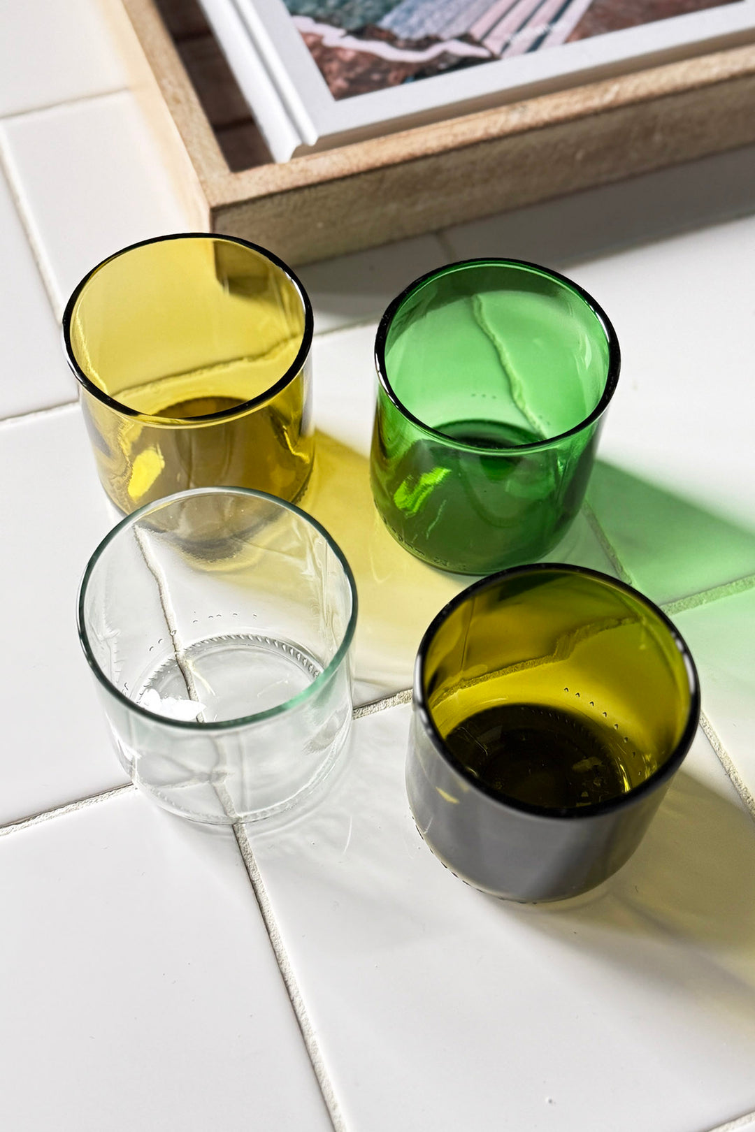 Drinking glasses from wine bottles - Short