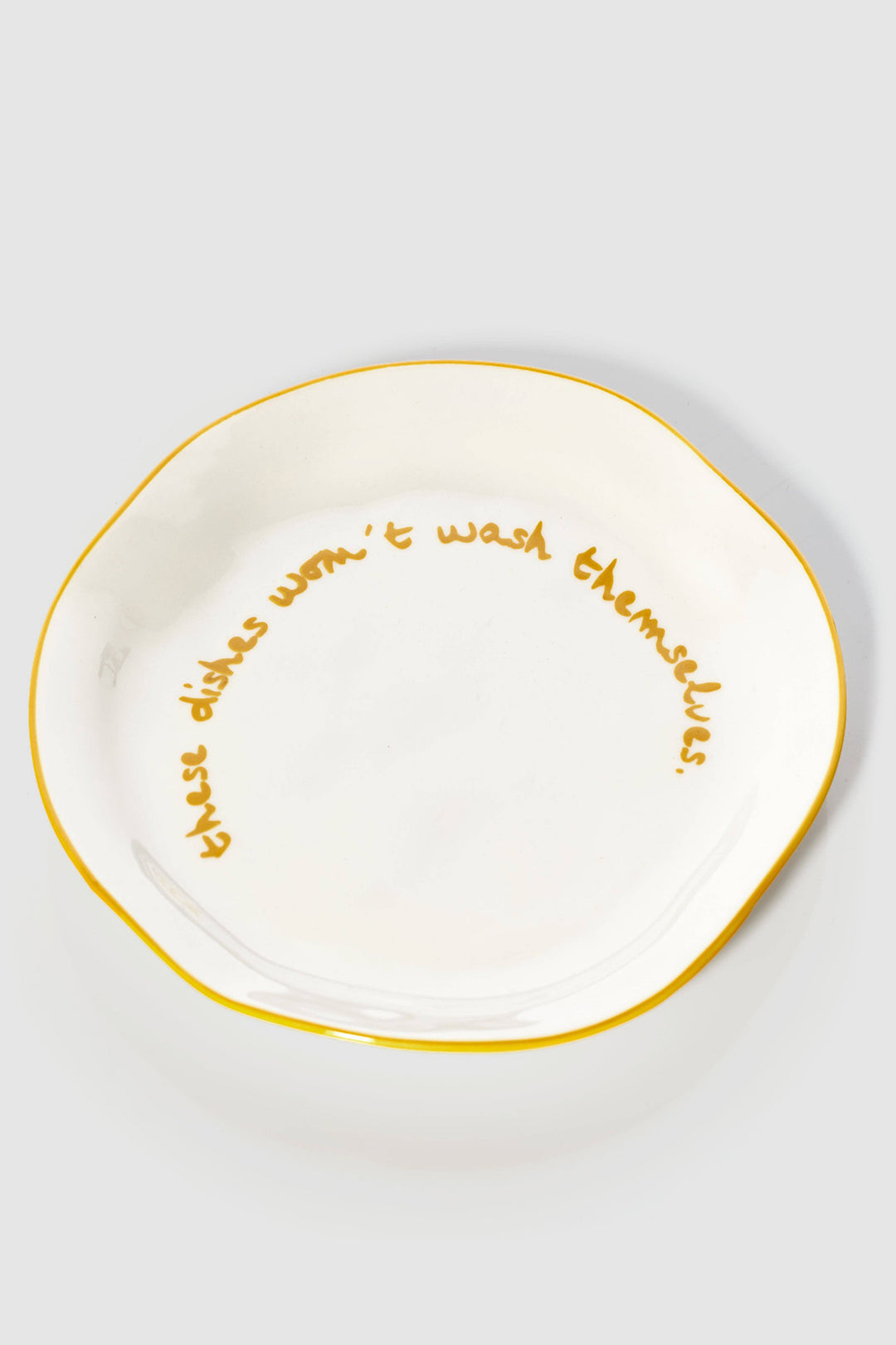 Statement Plate "These dishes won't wash themselves"