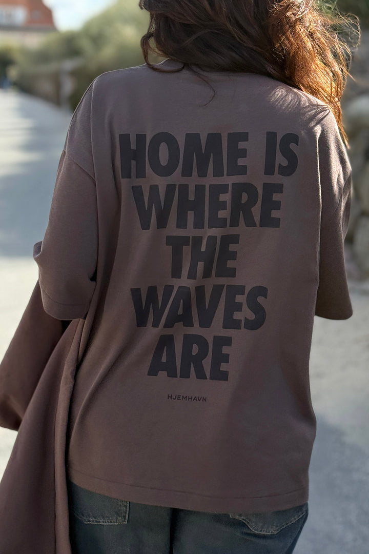 Boxy Tee "Home" - Brown