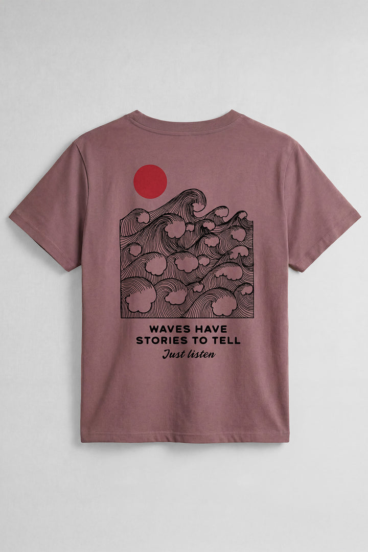 Heavy Weight Tee "Just Listen" - Smokey Mauve
