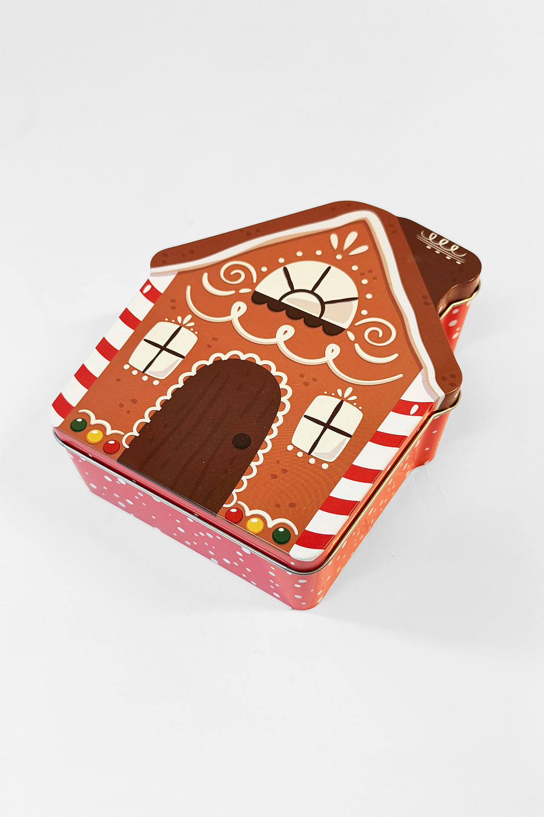 "Gingerbread House" metal tin
