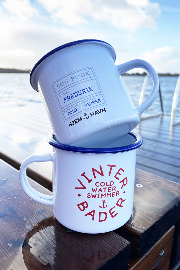 Enamel mug "Winter Baths" incl. name