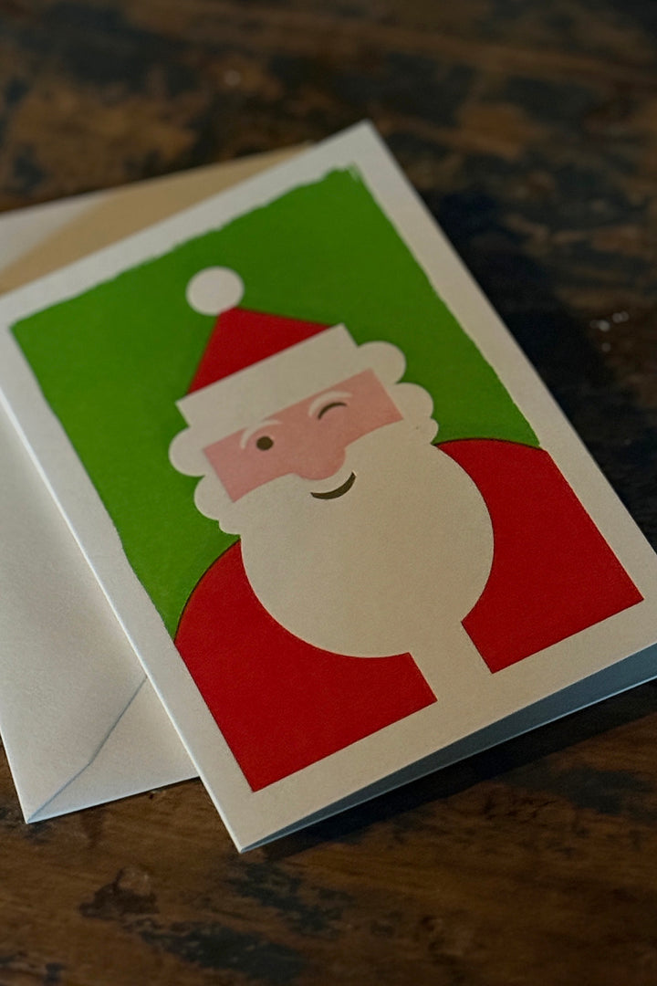Grußkarte "Winking Santa"