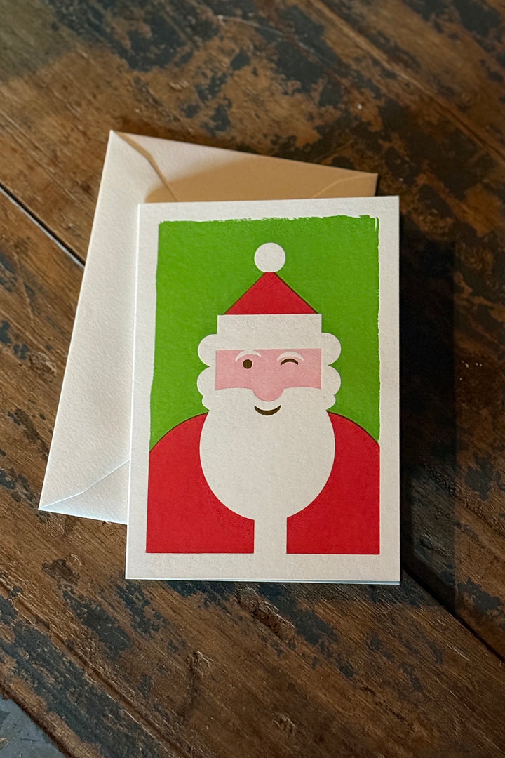 Grußkarte "Winking Santa"