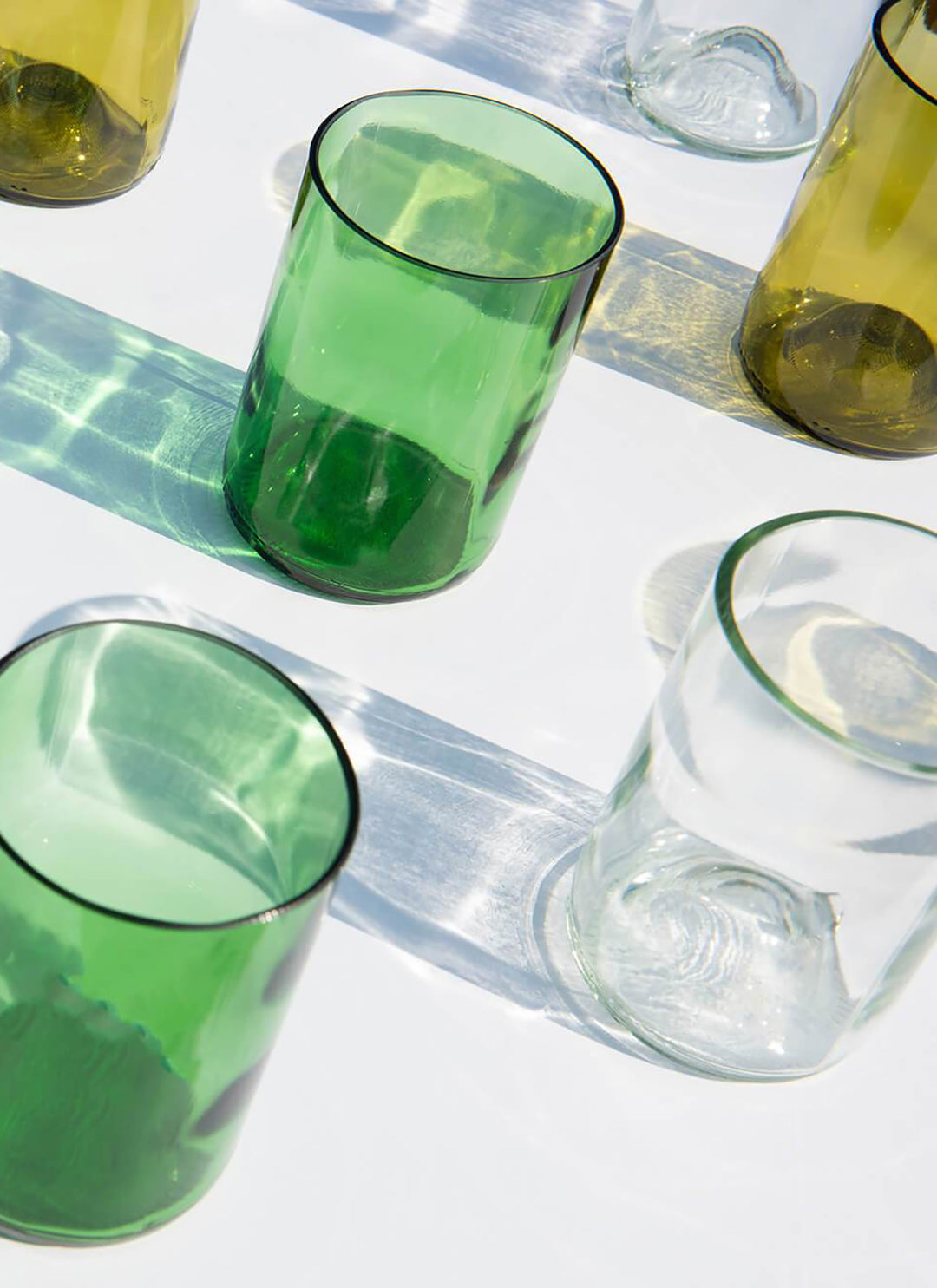 Drinking glasses from wine bottles - Tall