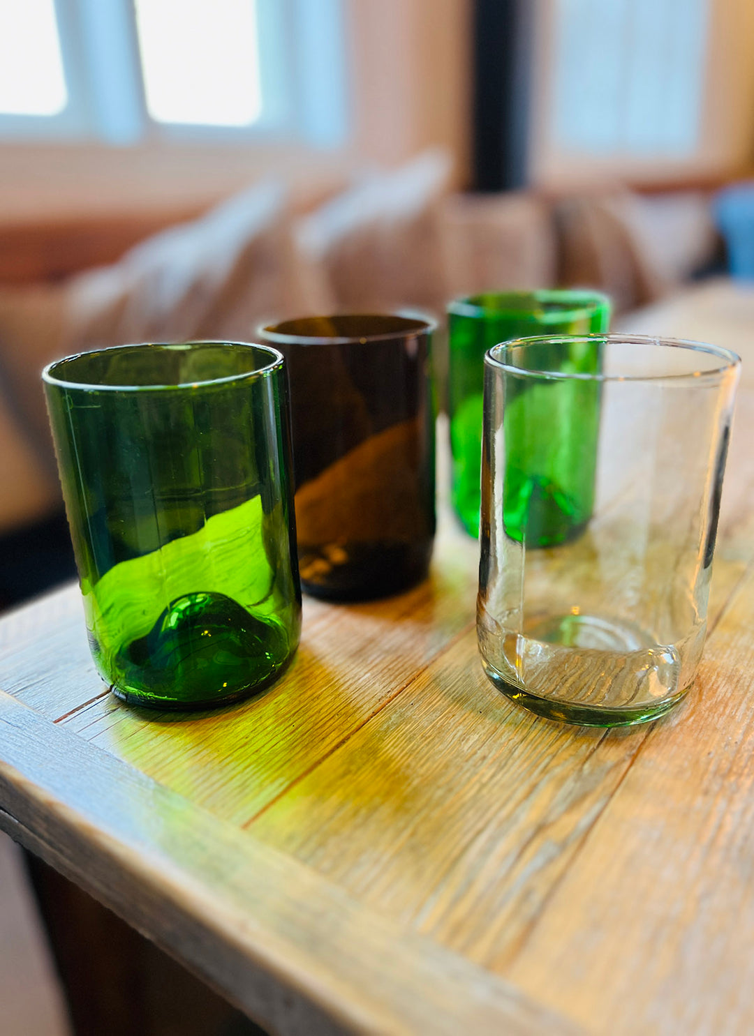 Drinking glasses from wine bottles - Tall