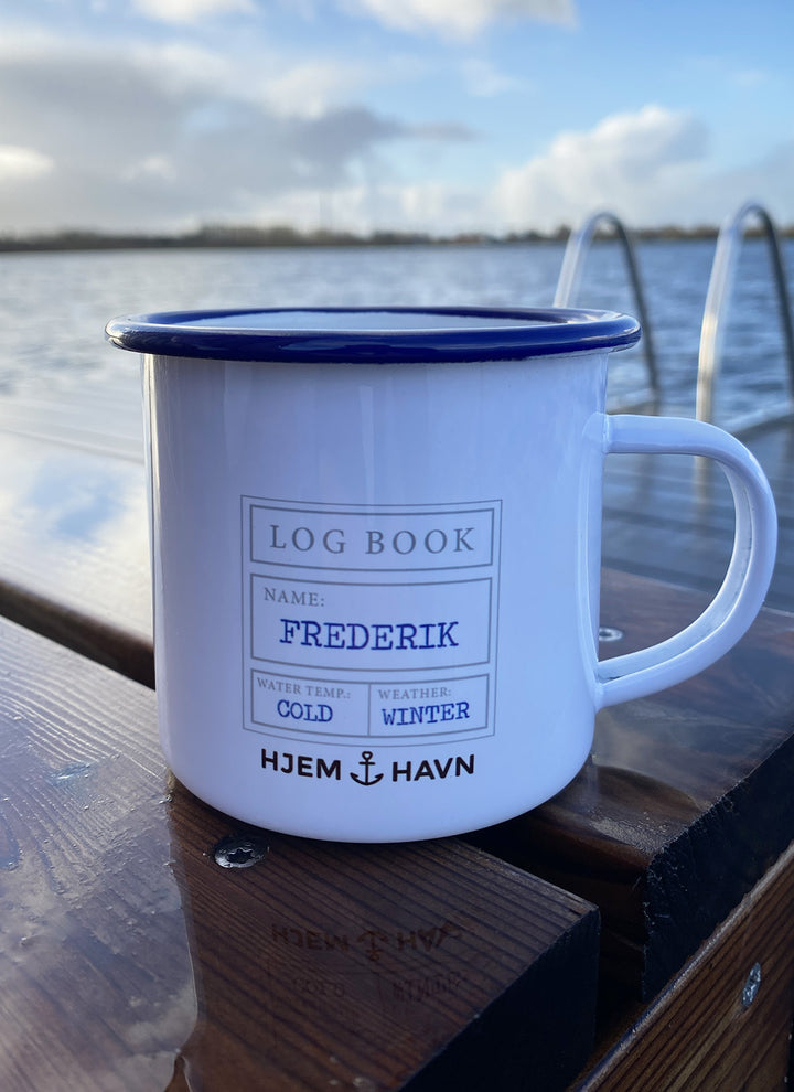 Enamel mug "Winter Baths" incl. name